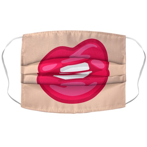 Lips (peach skin) Accordion Face Mask