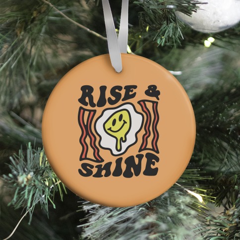 Rise And Shine Smiley Face Groovy Aesthetic Ornament