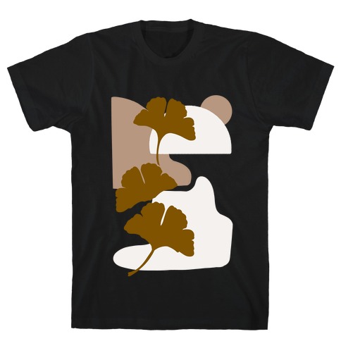 Minimalist Ginkgo Leaf Illustration T-Shirt