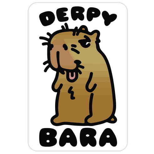 Derpy-Bara Derpy Capybara Parody Die Cut Sticker