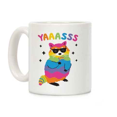Yas Rainbow Raccoon Coffee Mug