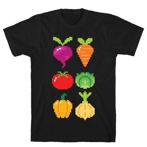 Pixel Vegetable Pattern T-Shirt