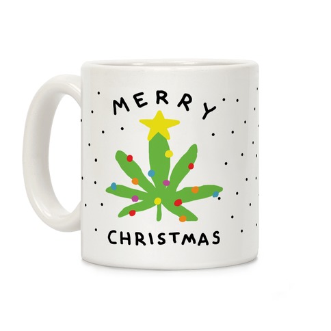 Merry Christmas Pot Leaf Coffee Mug