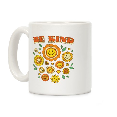 Be Kind Flower Power Smileys Coffee Mug