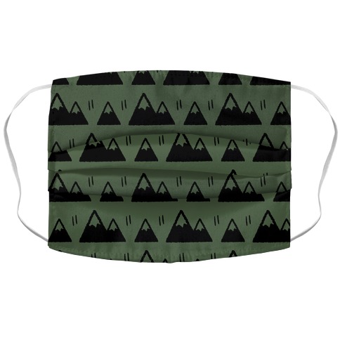 Mountains Boho Pattern Chive Green Accordion Face Mask