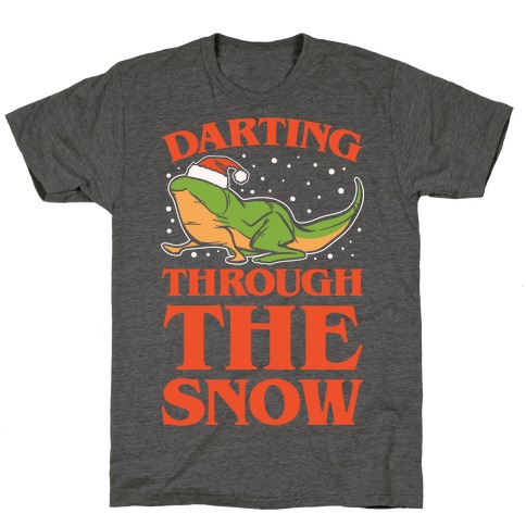 Darting Through The Snow Parody White Print T-Shirt