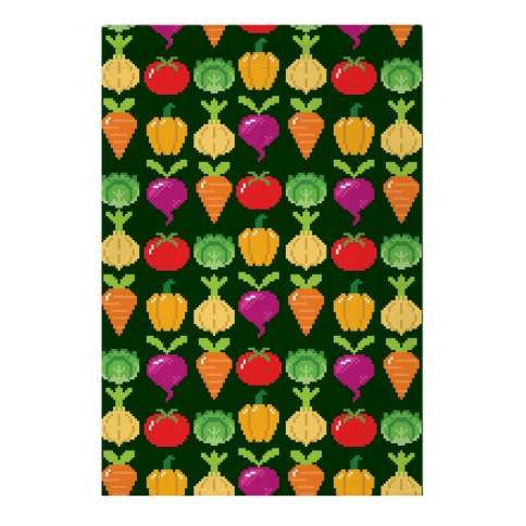 Pixel Vegetable Pattern Garden Flag