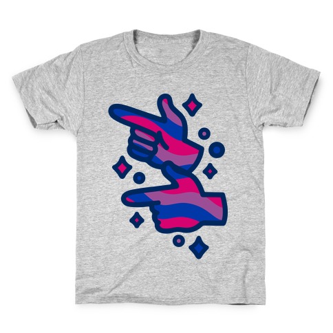 Bisexual Pride Finger Guns White Print Kids T-Shirt