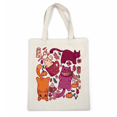 Fall Cats Pattern Casual Tote