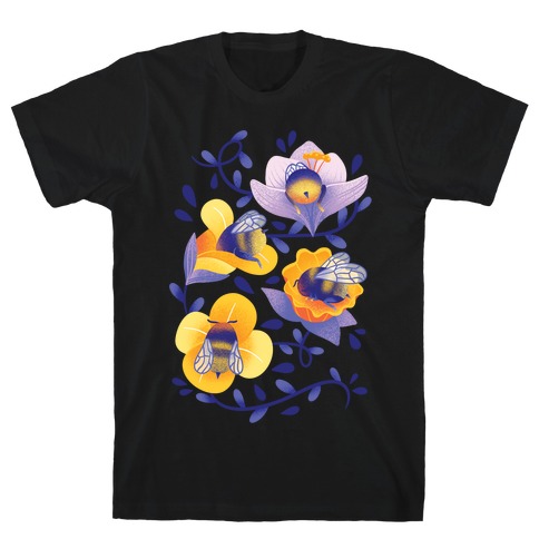 Sleepy Bumble Bee Butts Floral T-Shirt