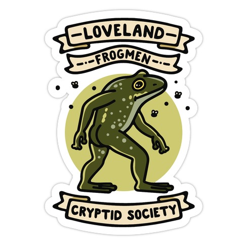 Loveland Frogmen Cryptid Society Die Cut Sticker