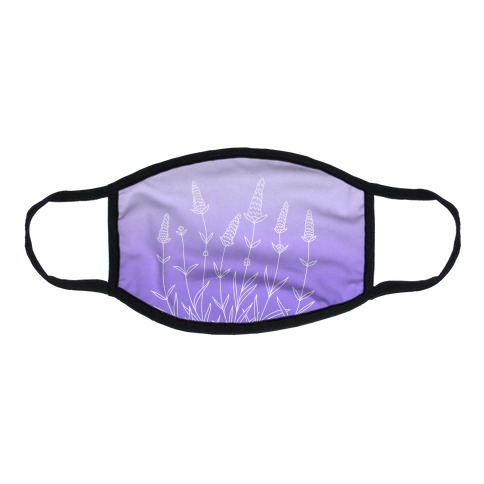 Lavender Sprigs Gradient Flat Face Mask