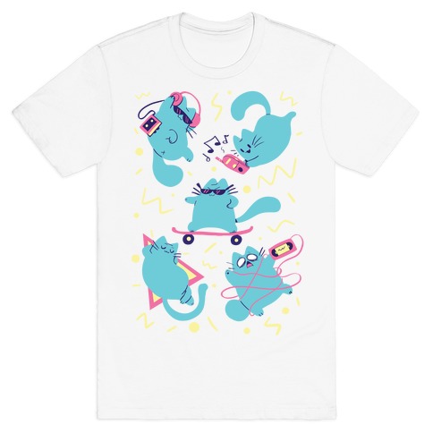 90's Cats Pattern T-Shirt