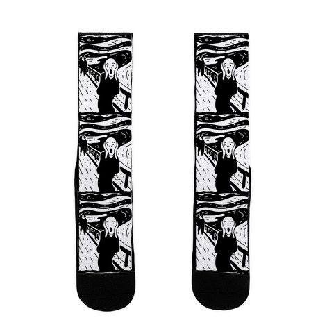 The Scream Pop Art Pattern Sock