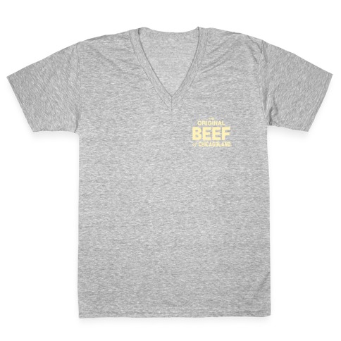 Orginal BEEF of Chicagoland Small Logo V-Neck Tee Shirt