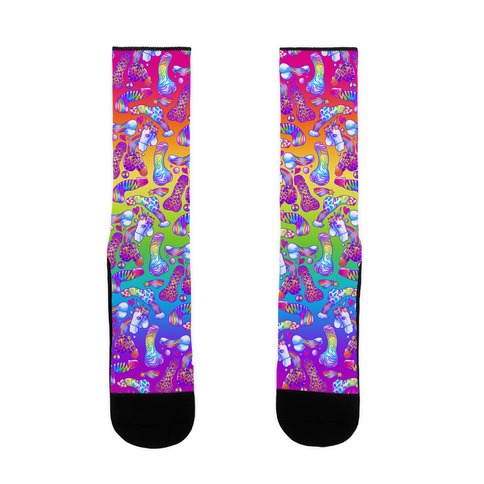 90s Neon Rainbow Penis Pattern Sock