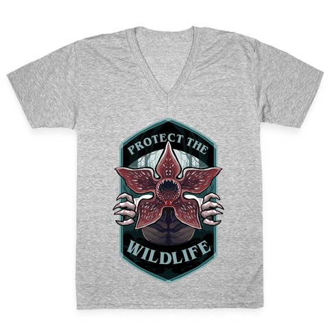 Protect The Wildlife Demogorgon V-Neck Tee Shirt