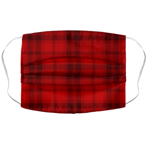 Red Plaid Accordion Face Mask