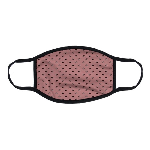 Dainty Dashes Pattern Dusty Pink Flat Face Mask