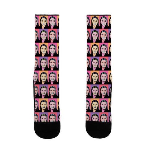 Alexandria Ocasio-Cortez Pop Art Parody Sock