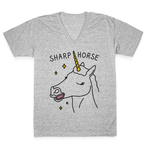 Sharp Horse V-Neck Tee Shirt
