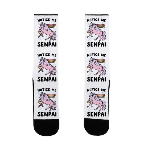 Notice Me Senpai Unicorn Sock
