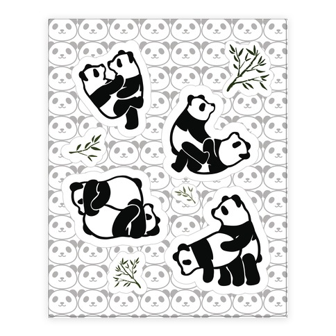 Pandas in Various Sexual Positions Stickers and Decal Sheet