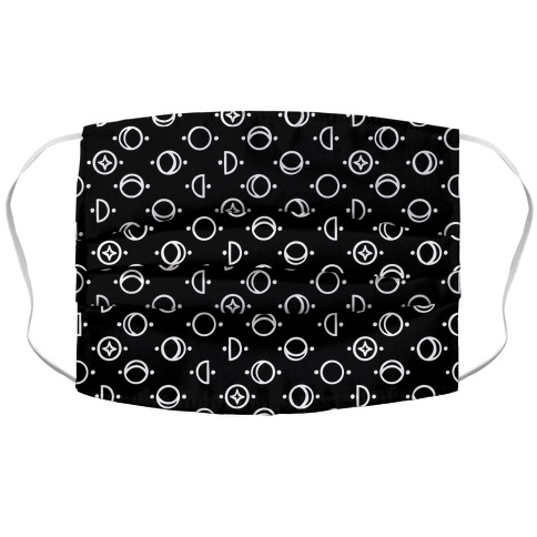 Moon Glyphs Pattern Accordion Face Mask
