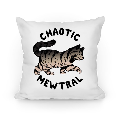 Chaotic Mewtral (Chaotic Neutral Cat) Pillow