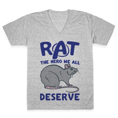 Rat the Hero We All Deserve Parody V-Neck Tee Shirt