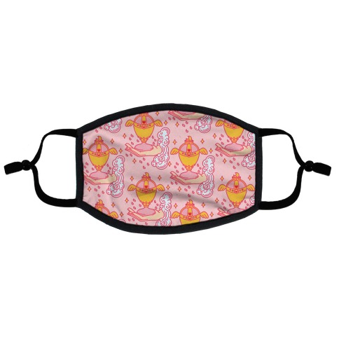 Ace of Cups Holy Grail Pattern Pink Flat Face Mask