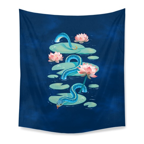 Garter Among Lily Pads Tapestry