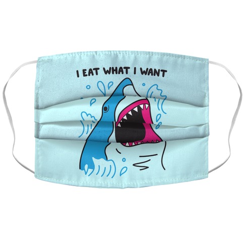 I Eat What I Want Shark Accordion Face Mask