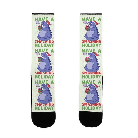 Have a Smashing Holiday - Godzilla Sock