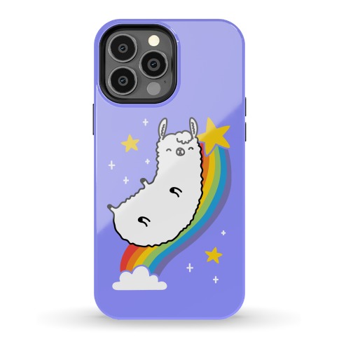 Llama On A Rainbow Phone Case