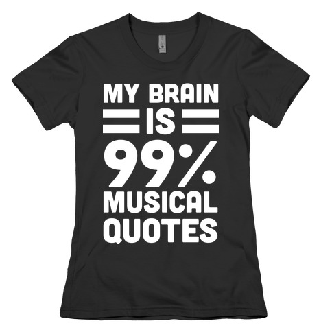 My Brain is 99% Musical Quotes Womens T-Shirt