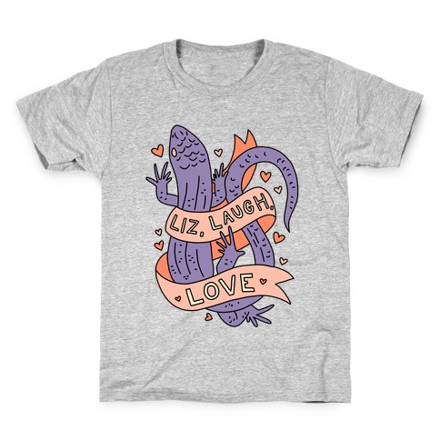 Liz, Laugh, Love (Lizard) Kids T-Shirt
