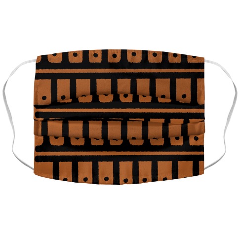 Abstract Boho Scales and Dots Design Orange Accordion Face Mask
