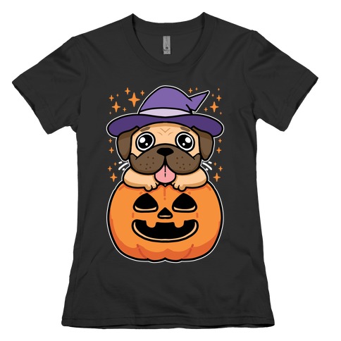 Halloween Pug Womens T-Shirt