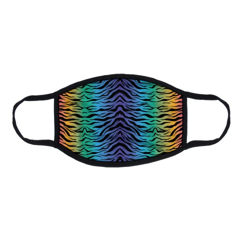 Tiger Stripe Rainbow 90s Pattern Flat Face Mask