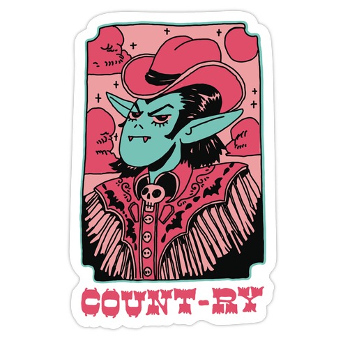 Count-ry Vampire Die Cut Sticker