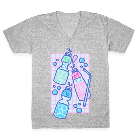 NSFW Pastel Penis Soda Bottles V-Neck Tee Shirt