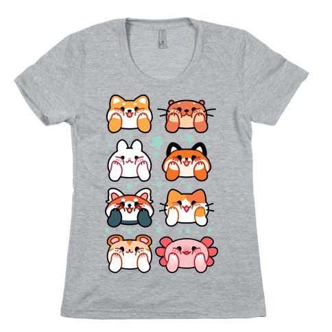 Kawaii Squishy Face Animals Womens T-Shirt