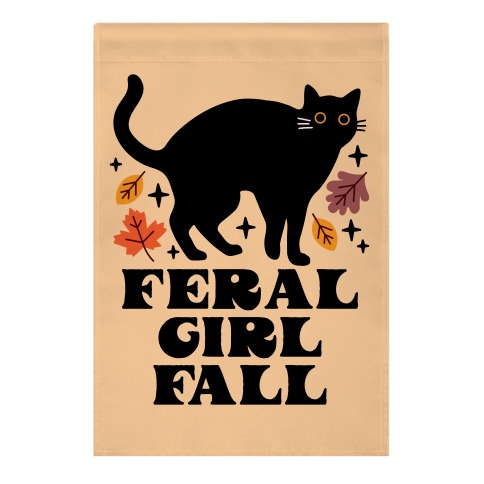 Feral Girl Fall Black Cat Garden Flag