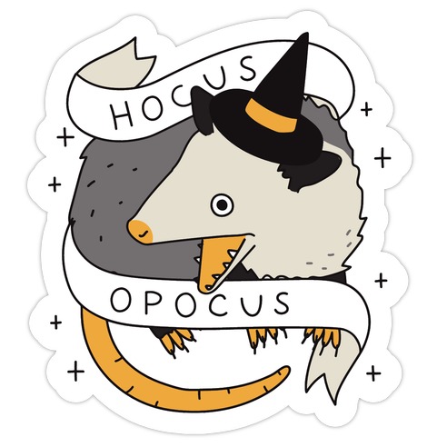 Hocus Opocus Opossum Die Cut Sticker