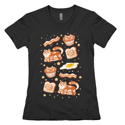Breakfast Cats Womens T-Shirt