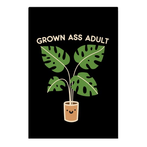 Grown Ass Adult Monstera Garden Flag