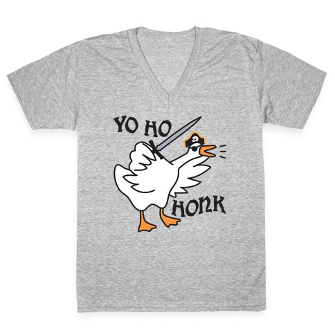 Yo Ho Honk Pirate Goose V-Neck Tee Shirt
