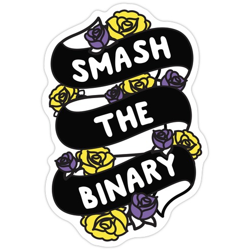 Smash The Binary Ribbon Die Cut Sticker
