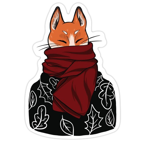 Autumn Fox Die Cut Sticker